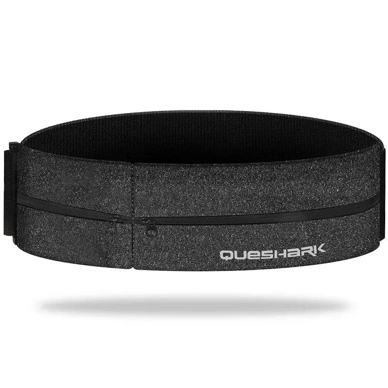 Sports Waist Belt Dual Zipper Sweatproof Phone Pouch Stretchy Running Yoga Bag for Large Screen Phone Outdoor