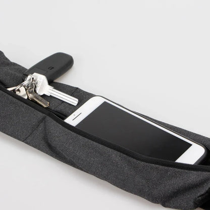 Sports Waist Belt Dual Zipper Sweatproof Phone Pouch Stretchy Running Yoga Bag for Large Screen Phone Outdoor