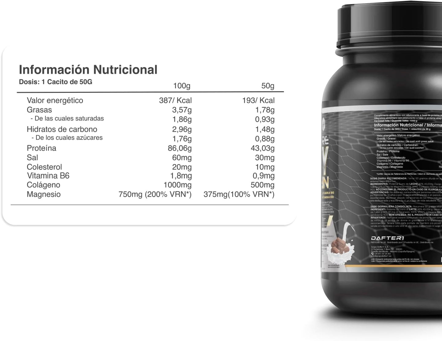 Healthy Fusion Whey Protein | Proteína Whey Pura Con Colágeno + Magnesio | Mejora Tus Entrenamientos | Protege Y Aumenta La Masa Muscular | 1000G De Proteína (Chocolate)