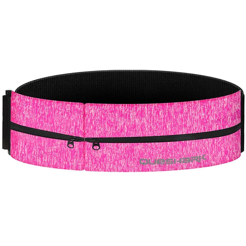 Sports Waist Belt Dual Zipper Sweatproof Phone Pouch Stretchy Running Yoga Bag for Large Screen Phone Outdoor