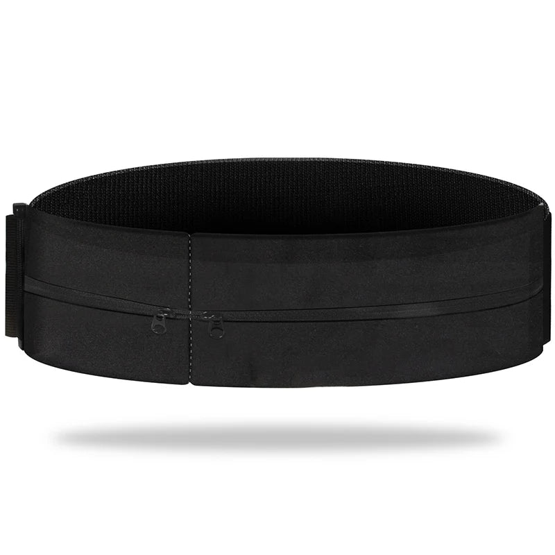 Sports Waist Belt Dual Zipper Sweatproof Phone Pouch Stretchy Running Yoga Bag for Large Screen Phone Outdoor
