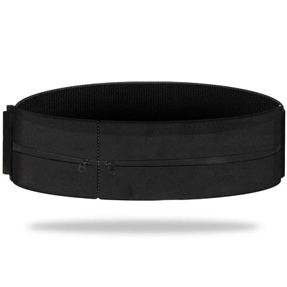Sports Waist Belt Dual Zipper Sweatproof Phone Pouch Stretchy Running Yoga Bag for Large Screen Phone Outdoor